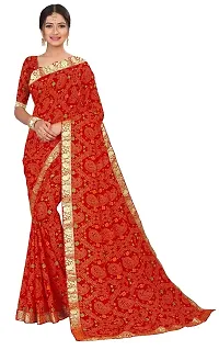 Women's Multicoloured Georgette Printed Saree with Blouse piece-thumb2