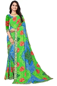 Women's Multicoloured Georgette Printed Saree with Blouse piece-thumb1