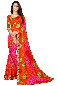 Women's Multicoloured Georgette Printed Saree with Blouse piece-thumb1