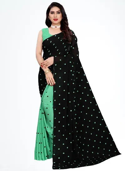 Georgette Fancy Printed Sarees with Blouse piece