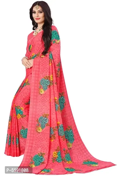 Fancy Women's Georgette Fancy Printed Sarees with Blouse piece-thumb3