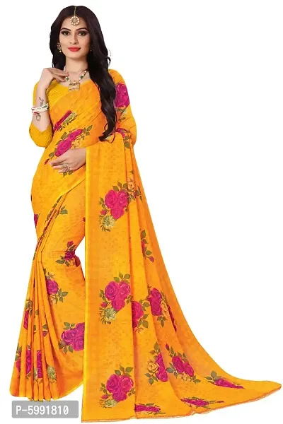 Fancy Women's Georgette Fancy Printed Sarees with Blouse piece