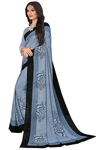 Fancy Grey  Georgette Fancy Printed Sarees with Blouse piece-thumb2