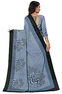 Fancy Grey  Georgette Fancy Printed Sarees with Blouse piece-thumb1