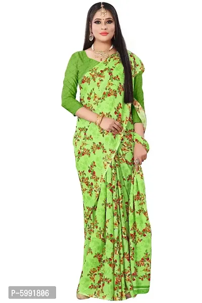 Fancy Women's Georgette Fancy Printed Sarees with Blouse piece-thumb0