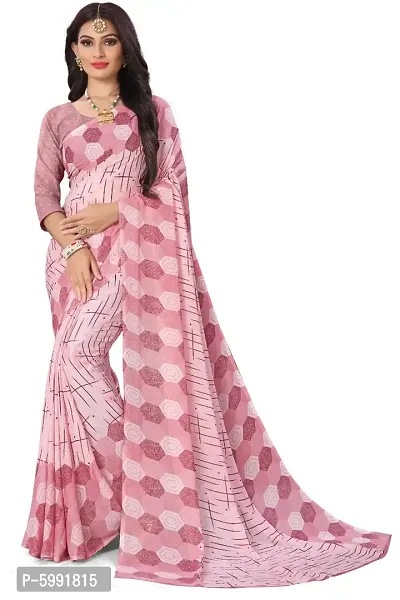 Fancy Women's Georgette Fancy Printed Sarees with Blouse piece