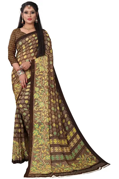 Georgette Fancy Printed Sarees with Blouse piece
