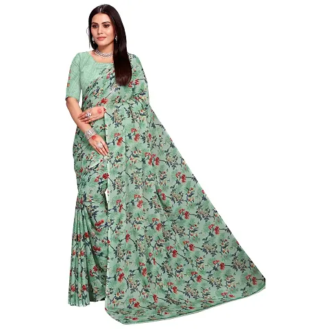 Fancy Women's Georgette Fancy Sarees with Blouse piece