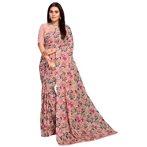 Georgette Fancy Printed Sarees with Blouse piece