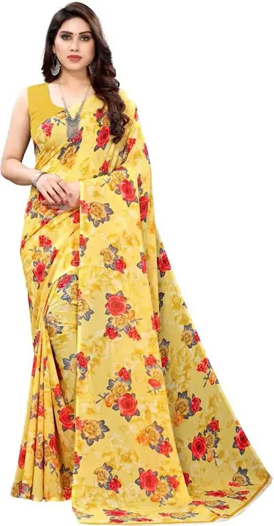 Women Stylish Art Silk Saree with Blouse piece