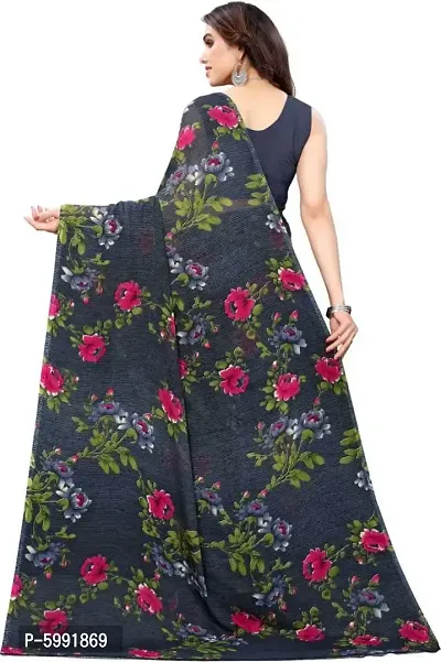 Fancy Women's Georgette Fancy Printed Sarees with Blouse piece-thumb2