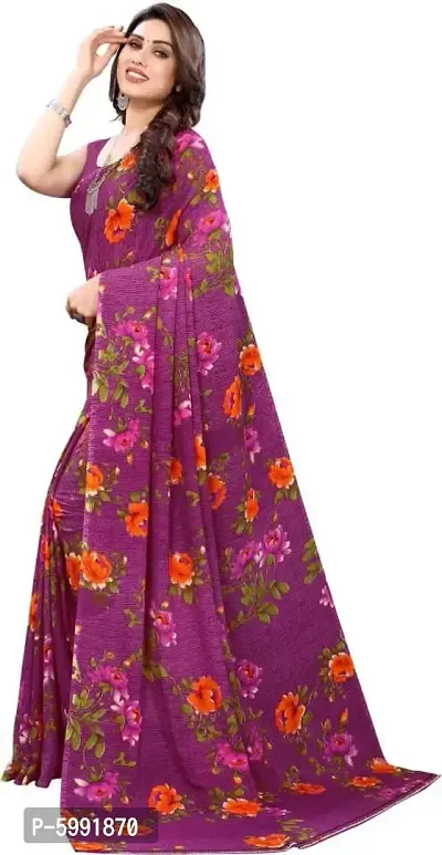 Fancy Women's Georgette Fancy Printed Sarees with Blouse piece-thumb3