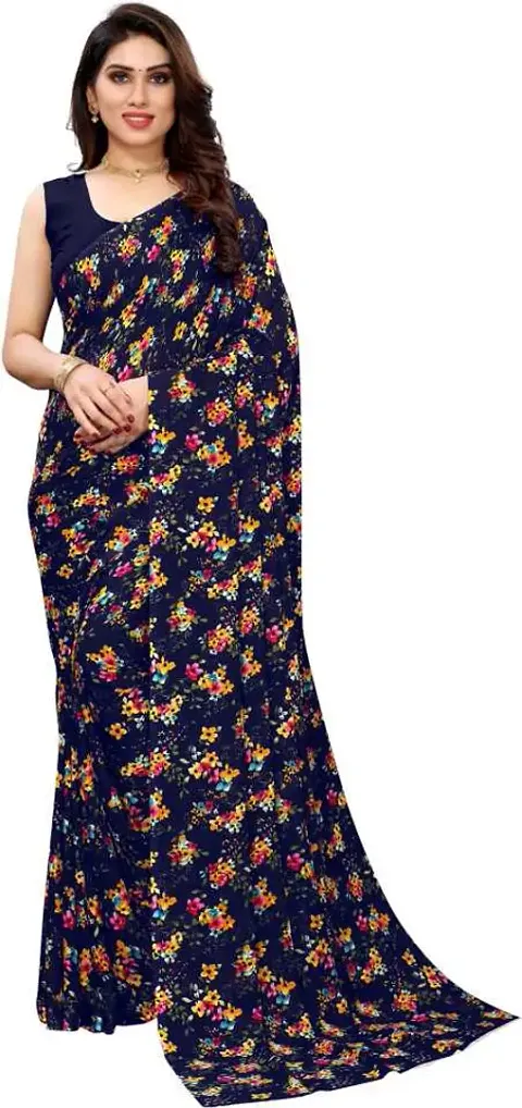 Trendy Georgette Saree With Blouse Piece For Women