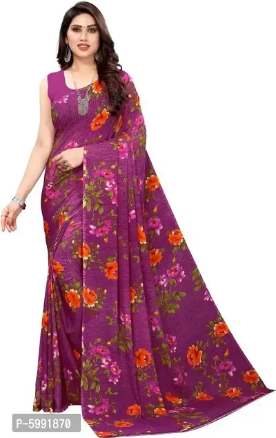 Fancy Women's Georgette Fancy Printed Sarees with Blouse piece-thumb0