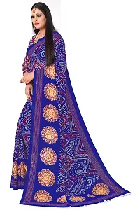 Stylish Blue Georgette Printed Women Saree with Blouse piece-thumb2