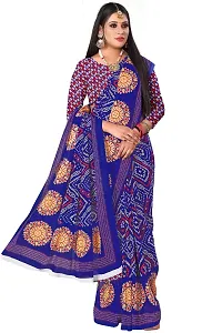 Stylish Blue Georgette Printed Women Saree with Blouse piece-thumb3