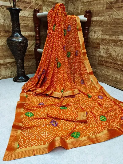 Fancy Women's Georgette Sarees with Blouse Piece