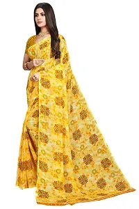 Stylish Georgette Yellow Printed Saree with Blouse piece For Women-thumb2