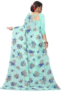 Stylish Blue Georgette Printed Saree with Blouse piece For Women-thumb2