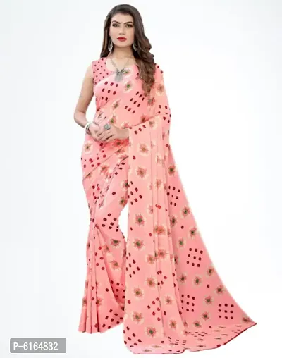 Elegant Georgette Printed Saree with Blouse piece For Women- Pack Of 2-thumb3