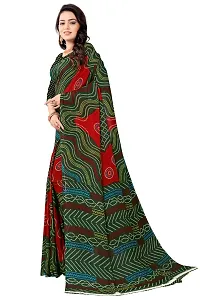 Stylish Georgette Green Printed Saree With Blouse Piece For  Women-thumb2