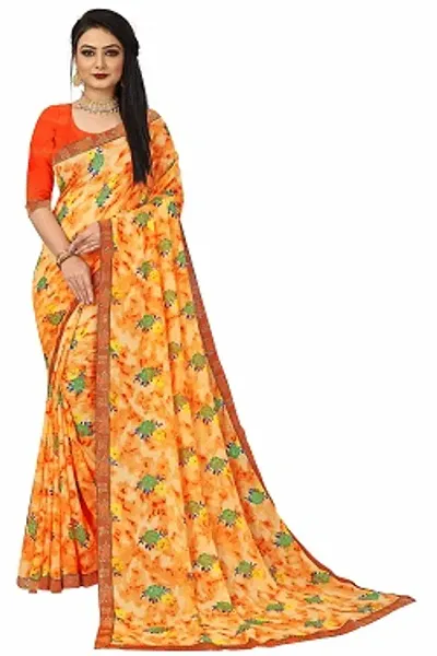 Stylish Georgette Saree With Blouse Piece For Women