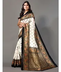 Stylish Mysore Silk Black Printed Saree With Blouse Piece For  Women-thumb2