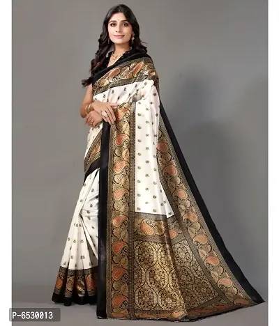 Stylish Mysore Silk Black Printed Saree With Blouse Piece For  Women-thumb3