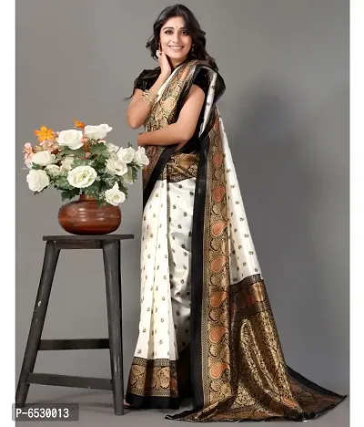 Stylish Mysore Silk Black Printed Saree With Blouse Piece For  Women-thumb4
