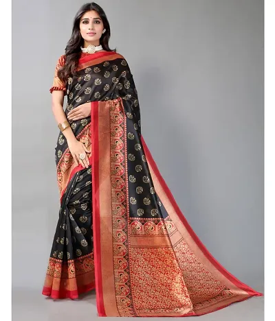 Elegant Art Silk Saree with Blouse piece For Women