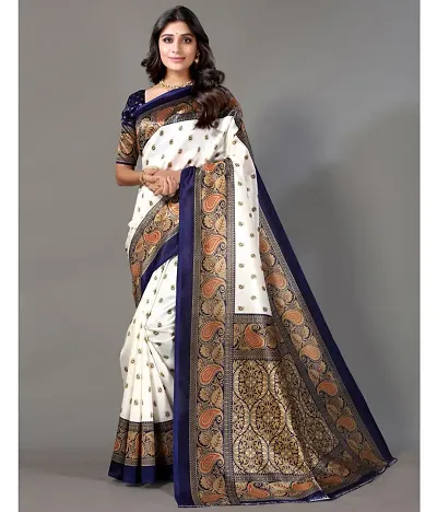 Mysore Silk Printed Sarees With Blouse Piece