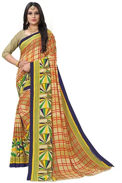 Georgette Printed Saree with Blouse Piece