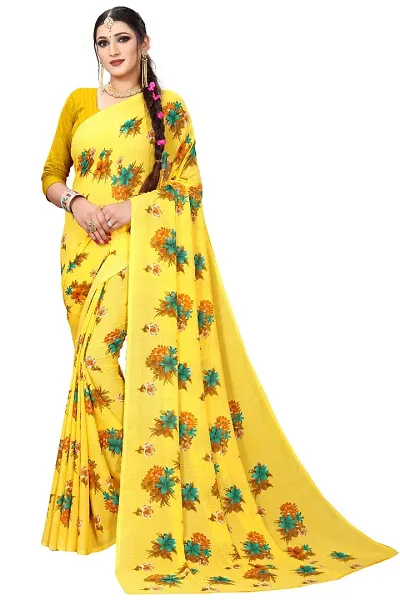 Stylish Georgette Saree with Blouse piece