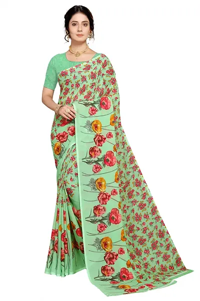 Dailywear Georgette Printed Sarees with Blouse piece