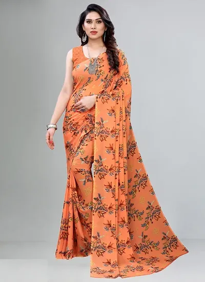 Stylish Georgette Saree with Blouse piece For Women