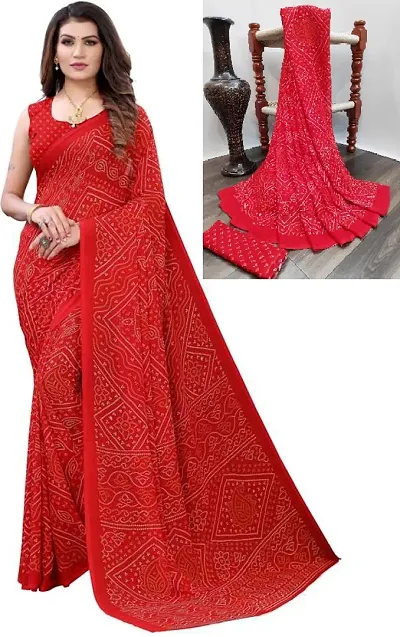 Stylish Georgette Saree with Blouse piece For Women