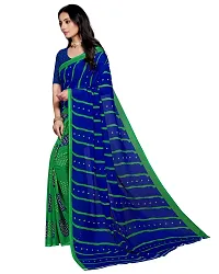 Stylish Georgette Green Printed Saree with Blouse piece For Women-thumb2