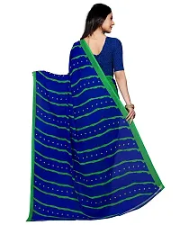 Stylish Georgette Green Printed Saree with Blouse piece For Women-thumb1