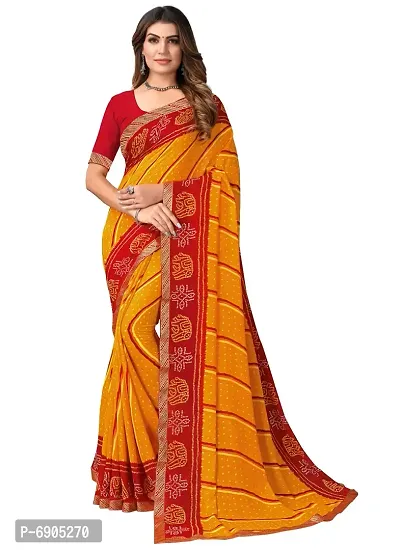 Fancy Women Georgette Printed Saree with Blouse