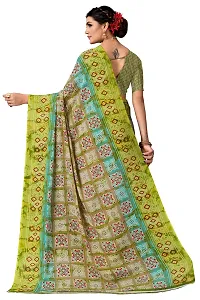 Stylish Green Georgette Printed Saree with Blouse Piece For Women-thumb1