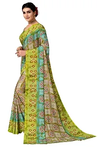 Stylish Green Georgette Printed Saree with Blouse Piece For Women-thumb2