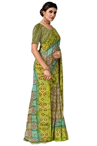 Stylish Green Georgette Printed Saree with Blouse Piece For Women-thumb3