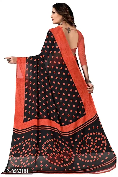 Stylish Fancy Georgette Printed Saree With Blouse For Women-thumb2