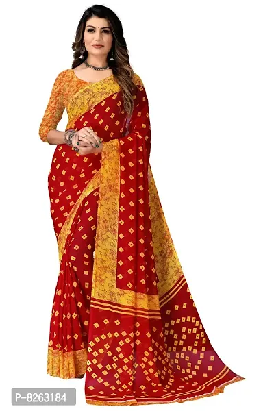 Stylish Fancy Georgette Printed Saree With Blouse For Women