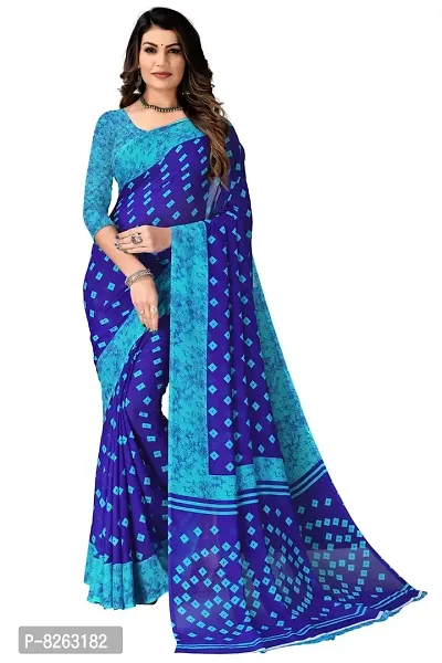 Stylish Fancy Georgette Printed Saree With Blouse For Women