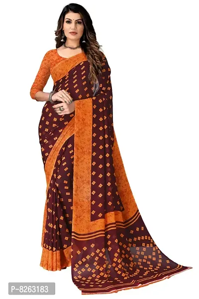 Stylish Fancy Georgette Printed Saree With Blouse For Women