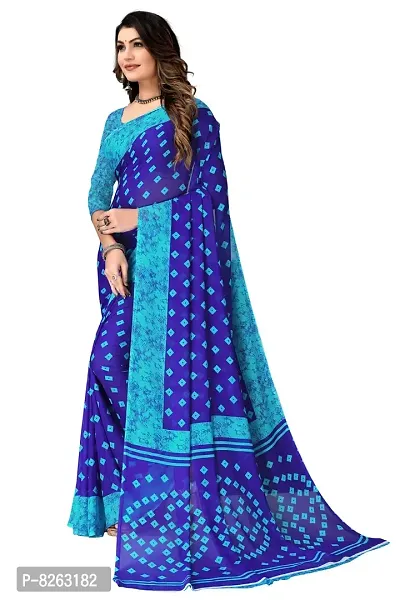 Stylish Fancy Georgette Printed Saree With Blouse For Women-thumb4