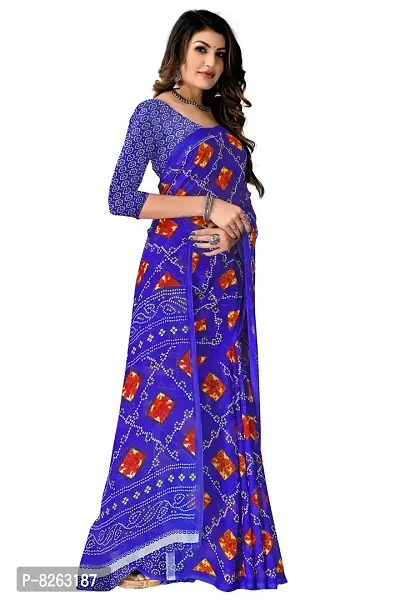 Stylish Fancy Georgette Printed Saree With Blouse For Women-thumb4