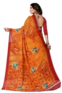 Stylish Fancy Georgette Printed Saree With Blouse For Women-thumb1