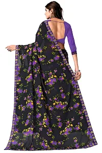 Stylish Fancy Georgette Printed Saree With Blouse For Women-thumb1